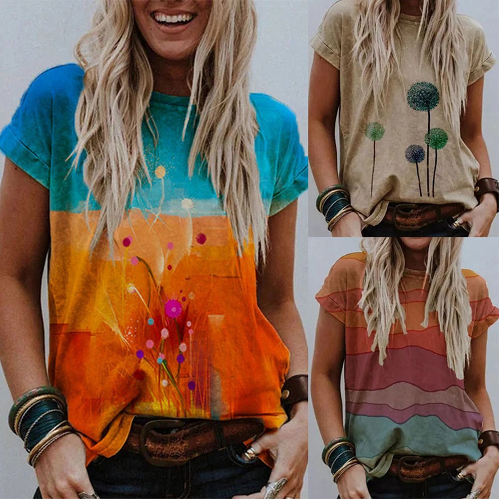 Printed Casual Loose Top Short Sleeve T-shirt