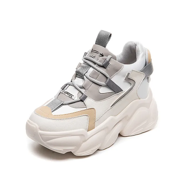 Inner Increase White Shoes Female Slimming Leisure Sports Grey - Shop at LoveMi