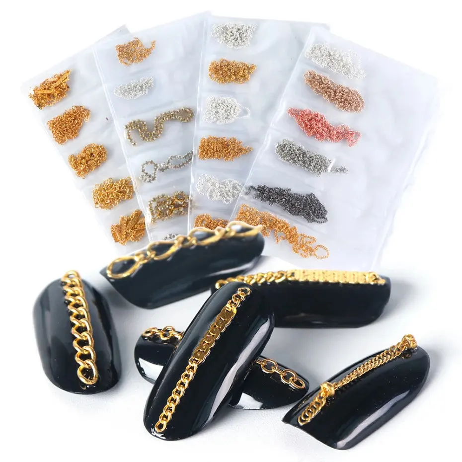 Hot Nail Art Jewelry Popular Gold and Silver Alloy