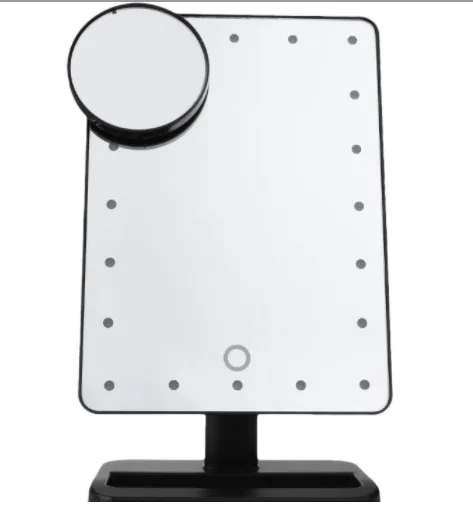 Led Desktop Mirror With 20 Bead Lights Black - Shop at LoveMi