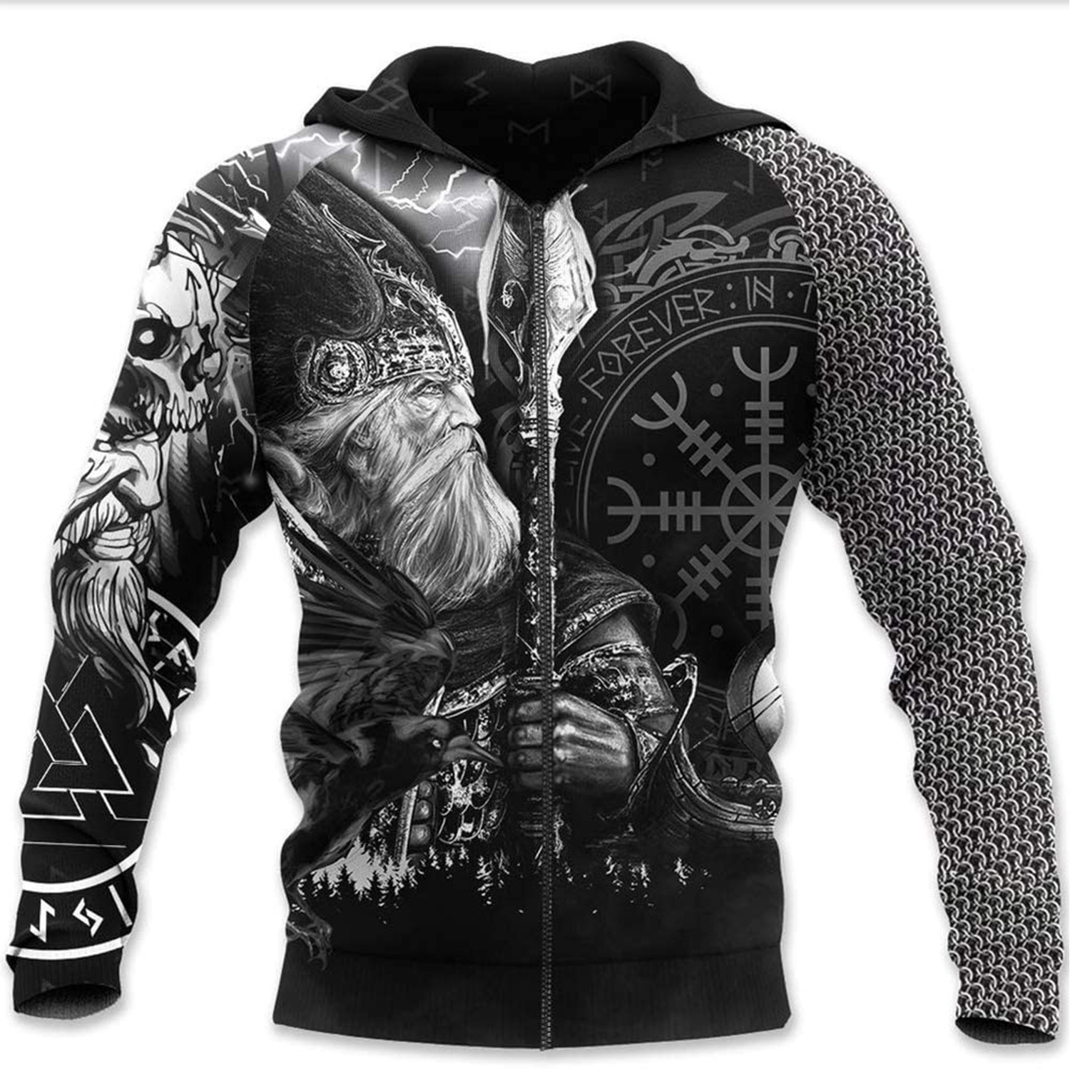 Polynesian Style 3D Printing Men's Zipper Shirt Fashion Sweatshirt