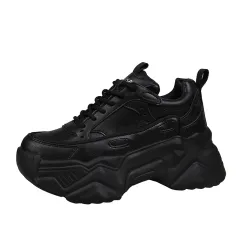 Trifle Thick-Soled Daddy Shoes All-Match Autumn Leisure Sports Single Shoes Women'S Trend - Black - View 1