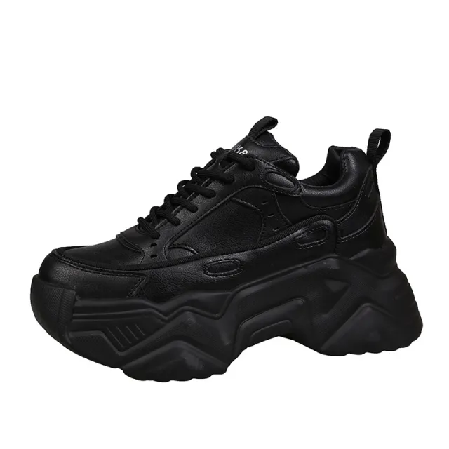 Trifle Thick Soled Daddy Shoes All Match Autumn Leisure Sports Single Shoes Women'S Trend Black - Shop at LoveMi