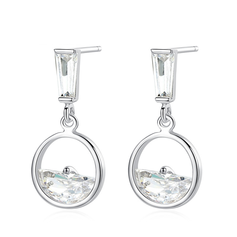 s925 Sterling Silver Spring Water Earrings Female Japan And South Korea Simple Retro Ear Jewelry