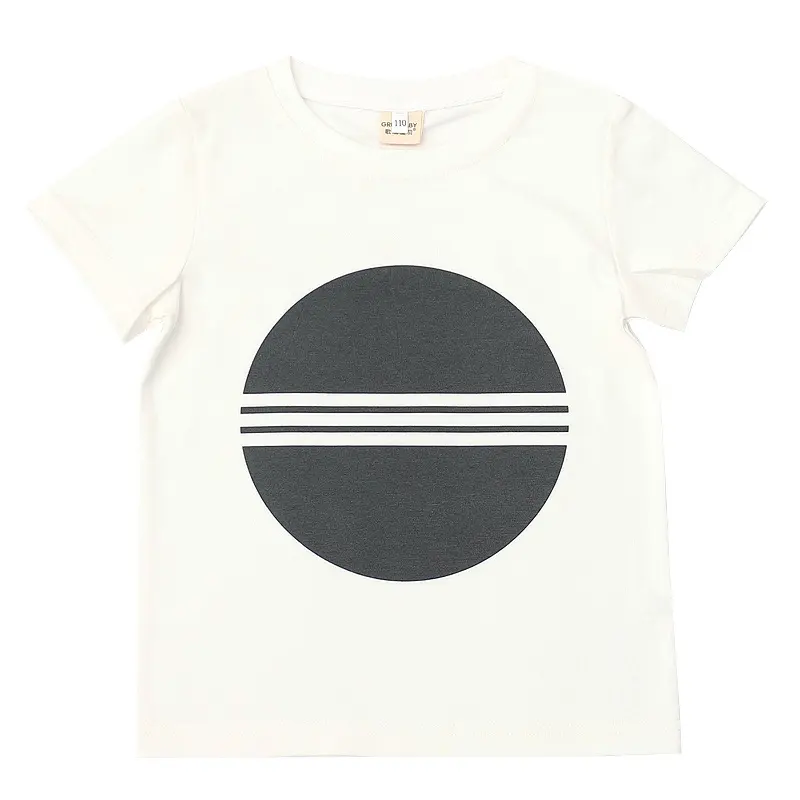 Black and White Short-Sleeved T-Shirts for Boys and Girls