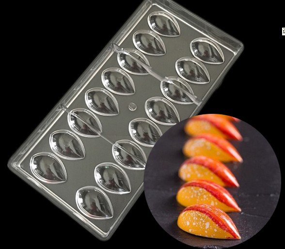 PC Water Drop Shape Chocolate Mold, Polyester Sour Chocolate Lotus Mold