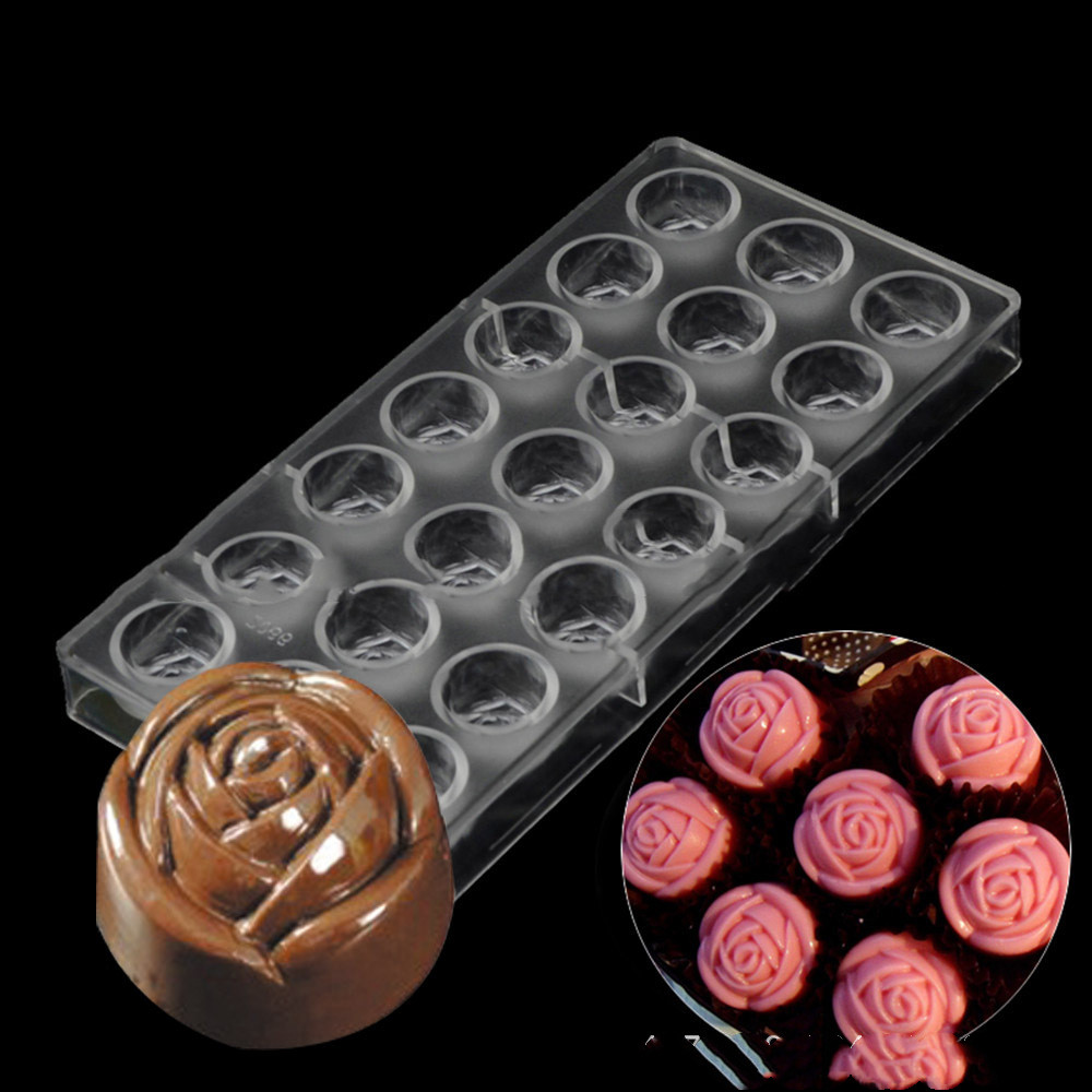 Title 3, 2066 Rose Flower Chocolate Mold Hard Transparen...