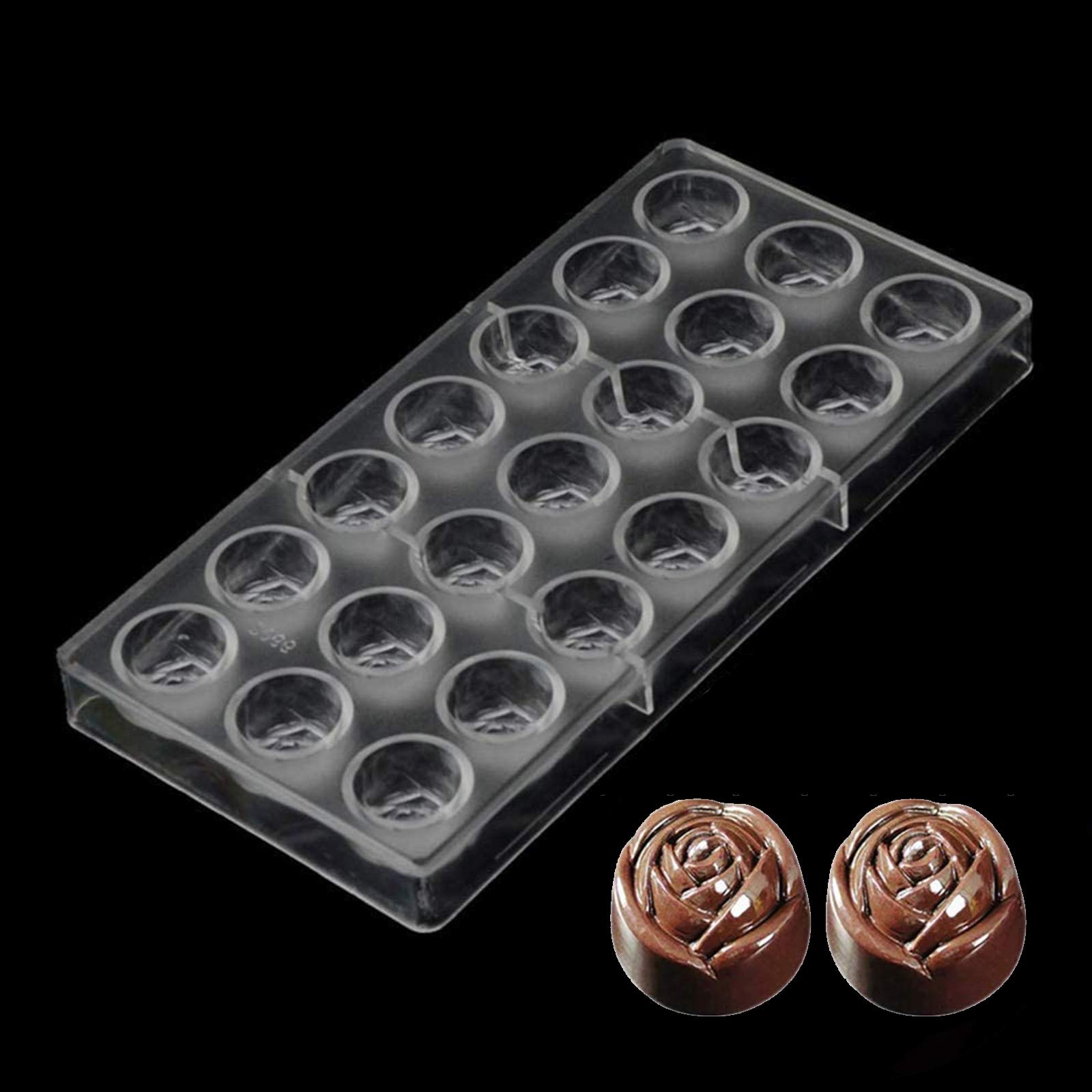 Title 5, 2066 Rose Flower Chocolate Mold Hard Transparen...