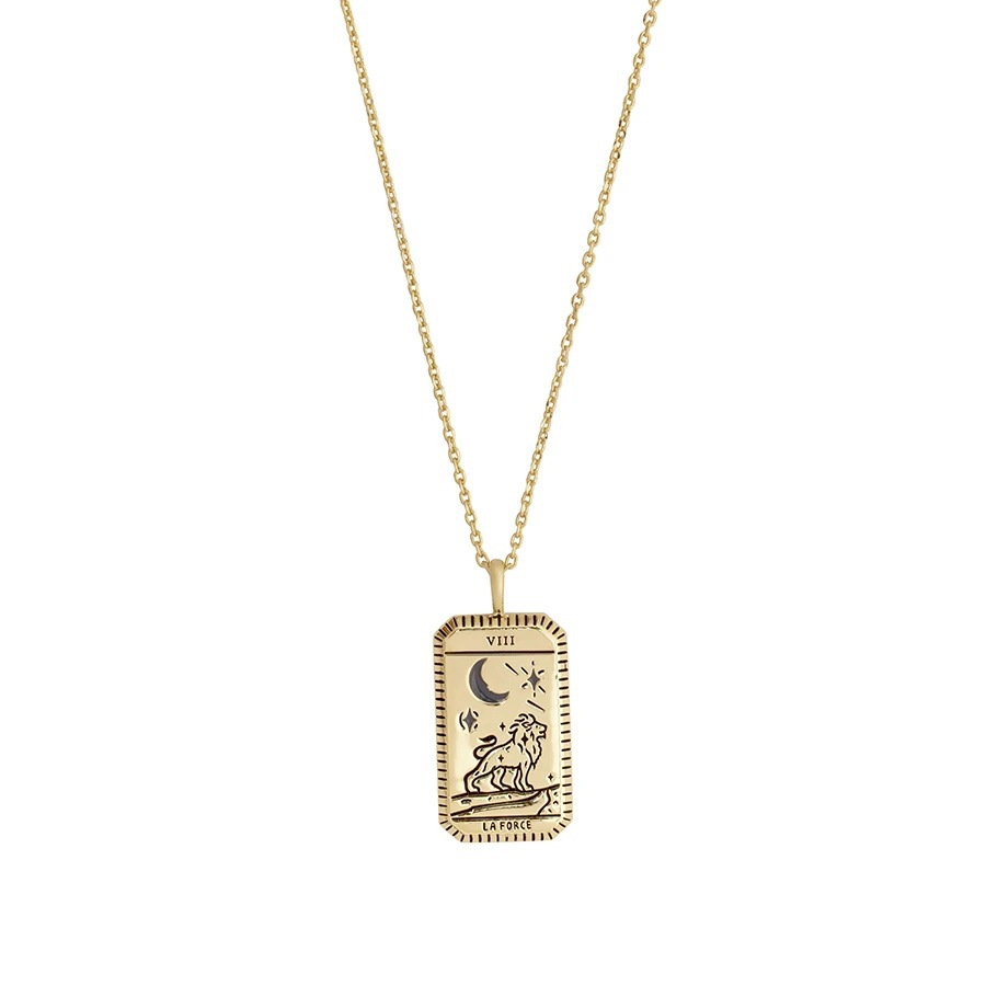 Ins Niche Tarot Pendant Necklace Copper Plated Real Gold Clavicle Chain
