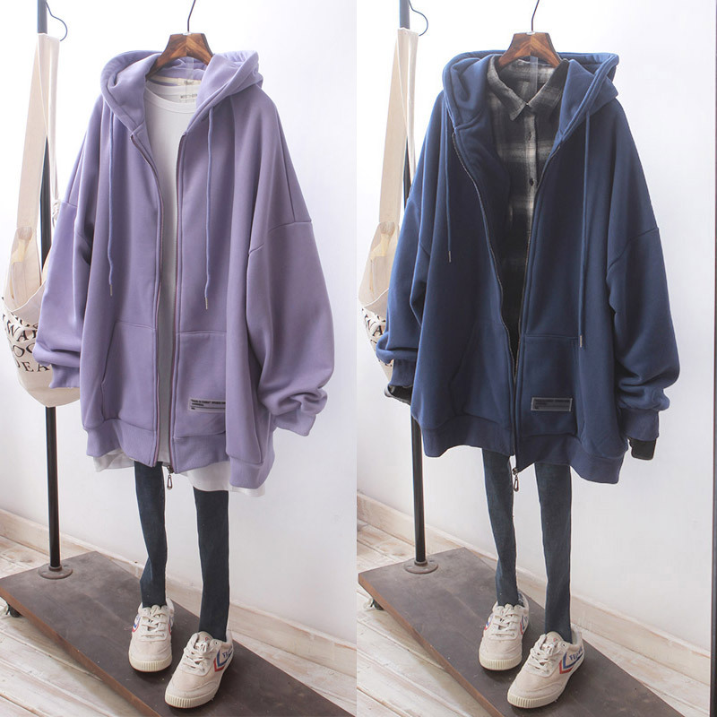Korean Style Simple Korean Fan Loose Plus Fleece Sweater