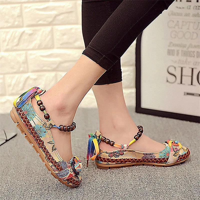 Retro Ethnic Style Women'S Shoes Cloth Shoes Lace Linen Hand-Woven - Retro Ethnic Style Wo