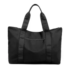 New Nylon Cloth Men's And Women's Portable Large-Capacity Backpack Travel Bag One-Shoulder Portable Newspaper Luggage Bag Storage Bag - Black - View 1