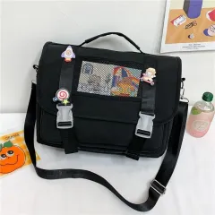 Outdoor Travel Large-Capacity Student One-Shoulder Diagonal Portable Backpack Women - Black - View 1
