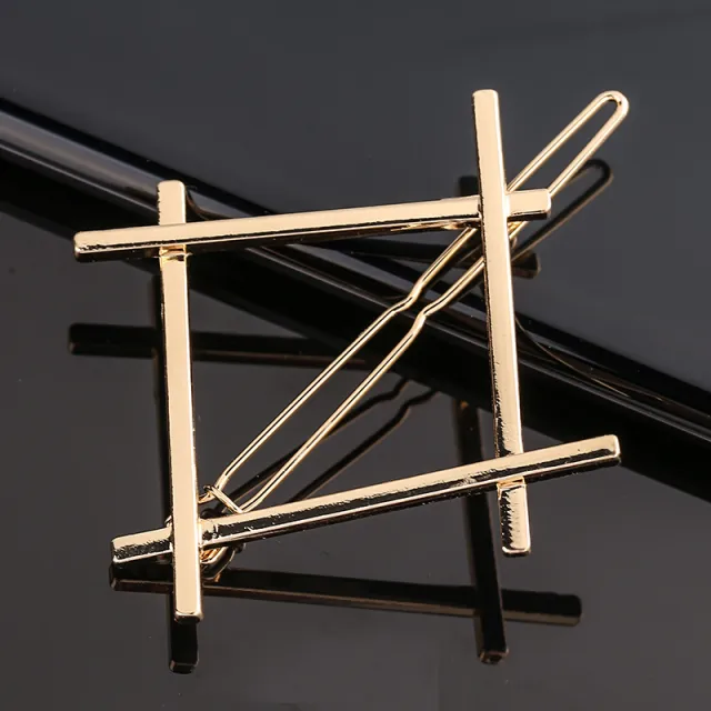 Creative Metal Frog Clip Triangle Moon Hairpin - Shop at LoveMi