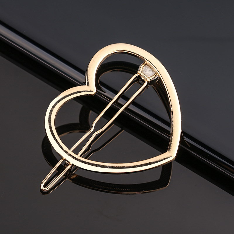 Creative Metal Frog Clip Triangle Moon Hairpin