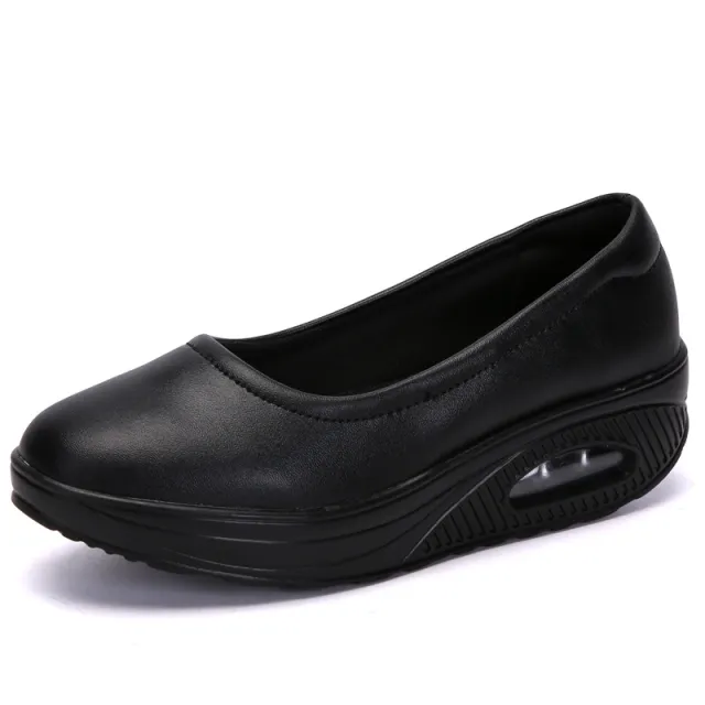 Nurse Shoes Mother Shoes Four Seasons Leather Casual Sports Shoes Women'S Single Shoes Large Size Lightweight Leather Breathable Work Black Shoes ... - Shop at LoveMi
