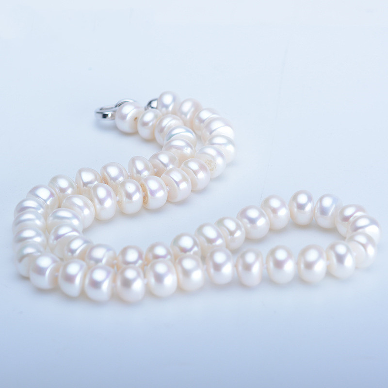 New Freshwater Pearl Necklace Steamed Bread Round Particle Necklace