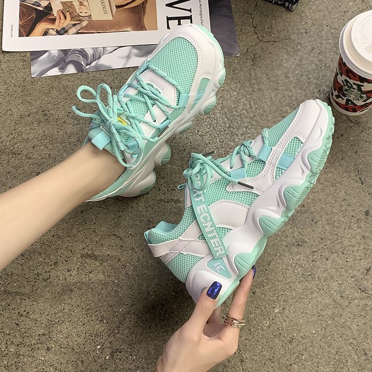 Little Daisy Daddy Shoes Women's Trend New Net Red Thick-soled Casual Sports Shoes Mesh Breathable Net Shoes Running Shoes