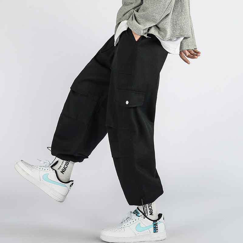 Dongfanghong Pants Spring New Overalls Pockets Drawstring Thin Leggings Tide Brand Casual Pants Cross-border