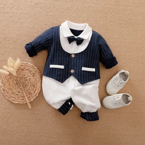 Baby Jumpsuit Spring and Autumn Models Gentleman Clothes Long-Sleeved