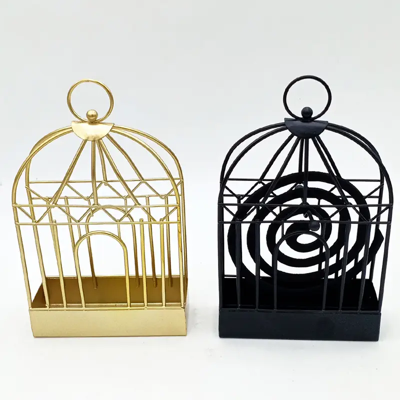 Nordic Style Birdcage Mosquito Coil Holder Golden Mosquito Coil Tray