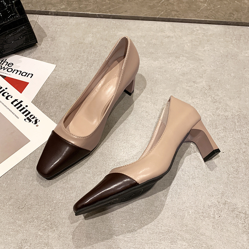 Spring New Fashion All Match Square Toe Ladies Casual Shoes