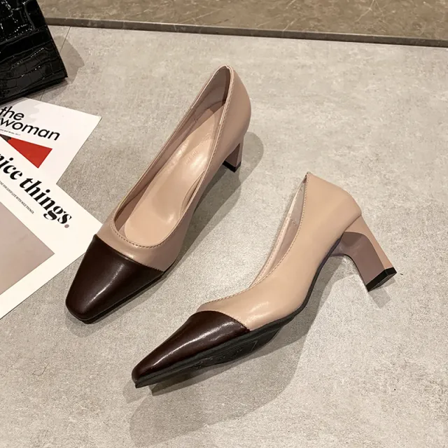 Spring New Fashion All Match Square Toe Ladies Casual Shoes Apricot - Shop at LoveMi