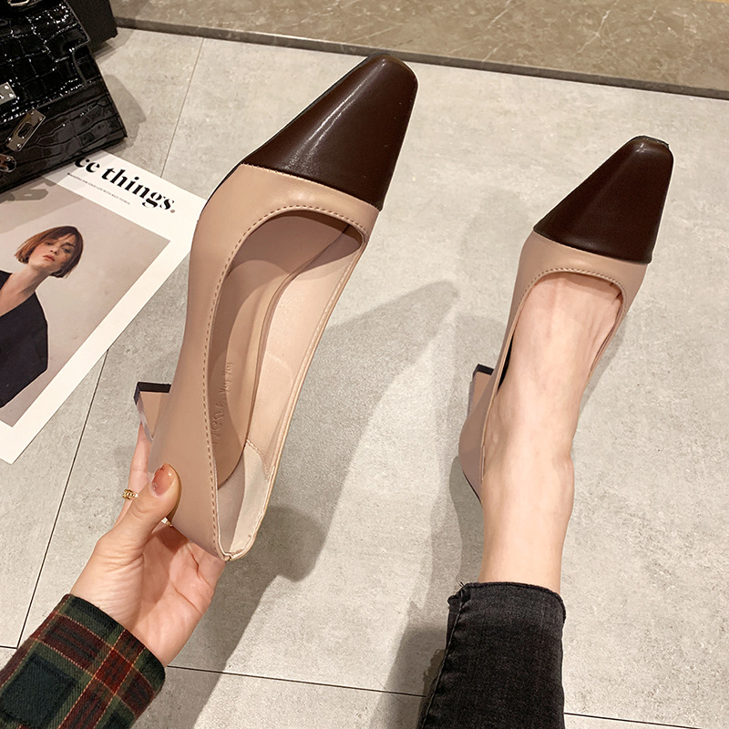 Spring New Fashion All Match Square Toe Ladies Casual Shoes