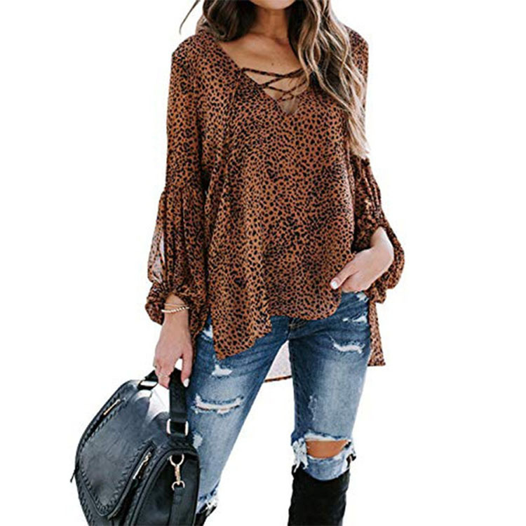 Leopard Print Long-sleeved Shirt