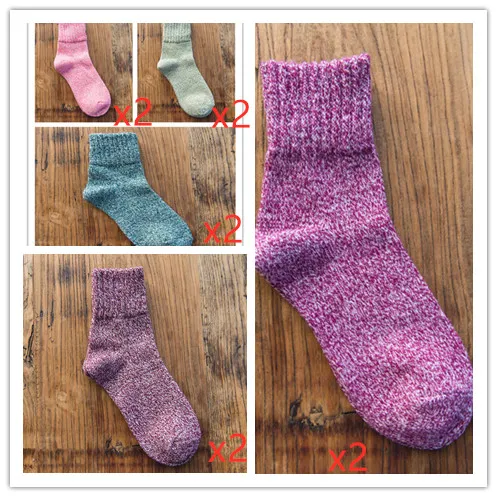 5 Pairs Women Socks Winter Thermal Thick Socks Cotton Breathable Female Solid Casual 3d Ladies Casual Home Socks Color Mixing Q10 Pairs - Shop at LoveMi
