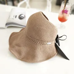 Korean Version Of The Empty Top Foldable Ponytail Ladies Travel Sun Hat British Outdoor Summer Beach Sun Hat Tide - Khaki - View 1