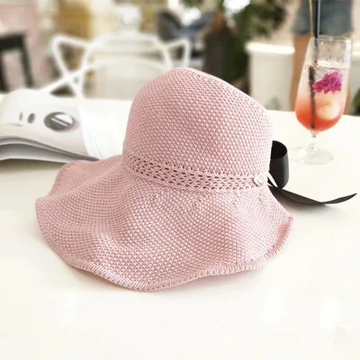 Korean Version Of The Empty Top Foldable Ponytail Ladies Travel Sun Hat British Outdoor Summer Beach Sun Hat Tide Pink - Shop at LoveMi
