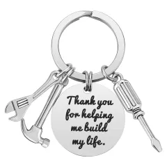 Father's Day Keychain If Dad Can T Fix It Stainless Steel Hammer Screwdriver Wrench Dad Tool - Thank You - View 1