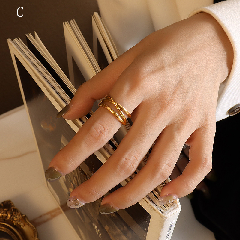 Multilayer Titanium Steel Cross C-Shaped Open Ring