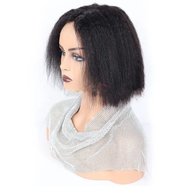 Kinky Straight Front Human Hair wigs 14Inch - Shop at LoveMi