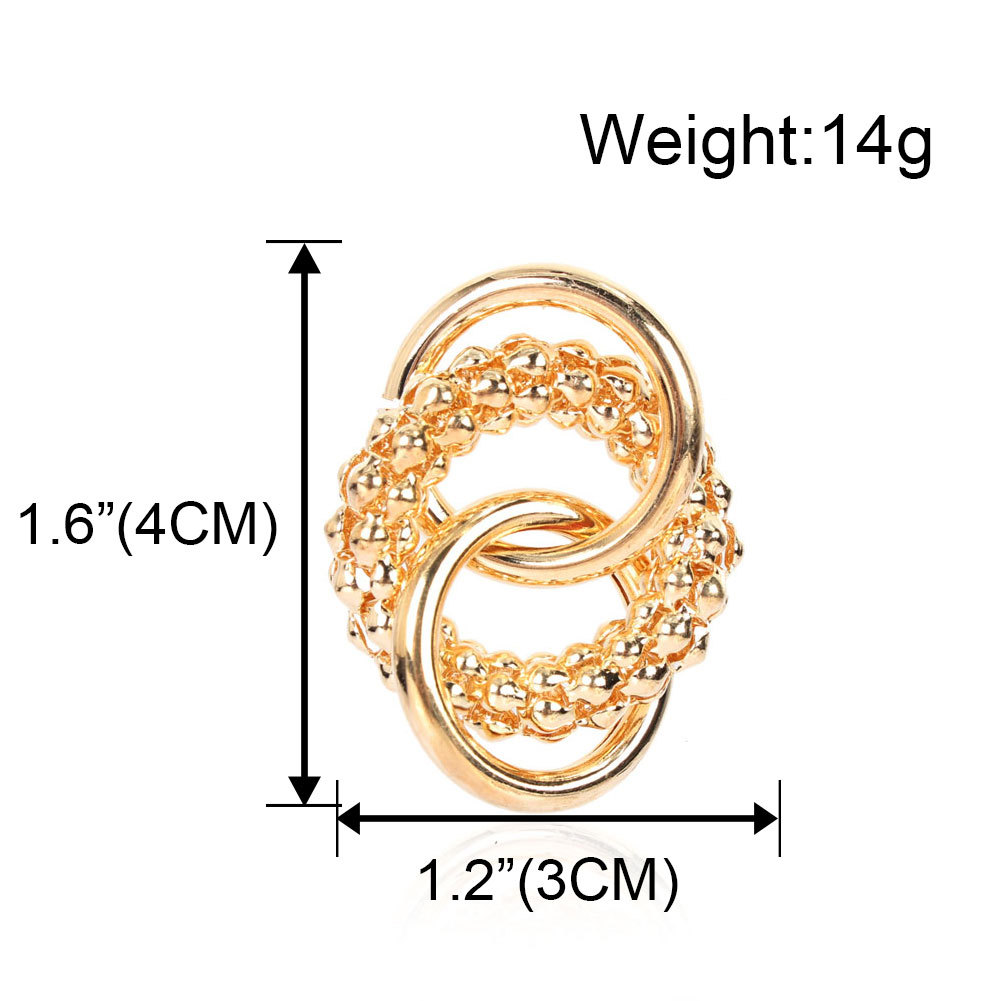 Women'S Geometric Ring Interlocking Alloy Stud Earrings