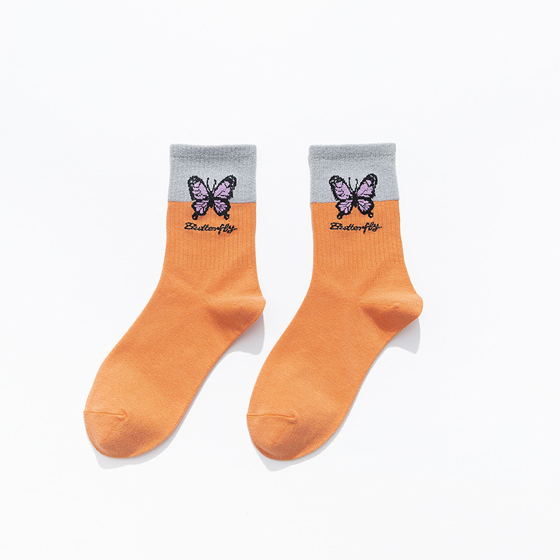 Title 3, Butterfly Color Matching Socks, Tube Socks, Aut...