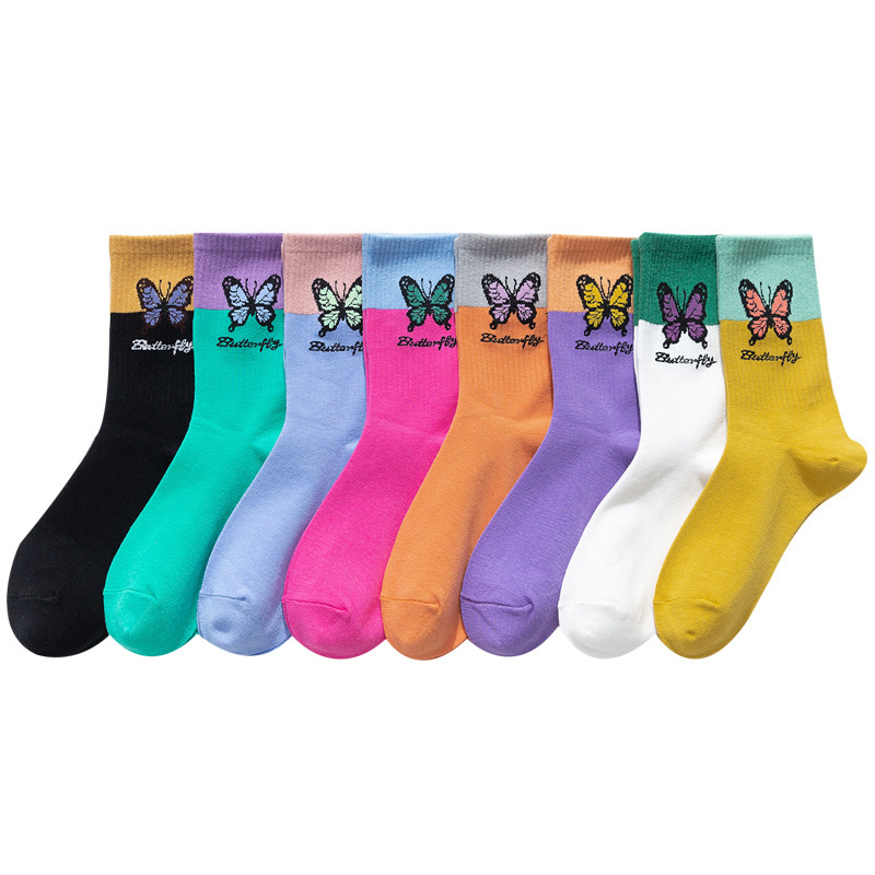 Title 5, Butterfly Color Matching Socks, Tube Socks, Aut...