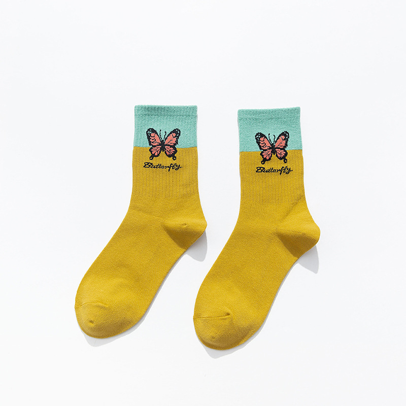 Title 11, Butterfly Color Matching Socks, Tube Socks, Aut...