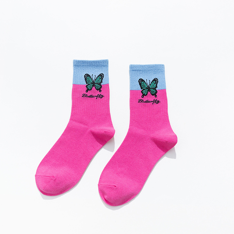 Title 8, Butterfly Color Matching Socks, Tube Socks, Aut...