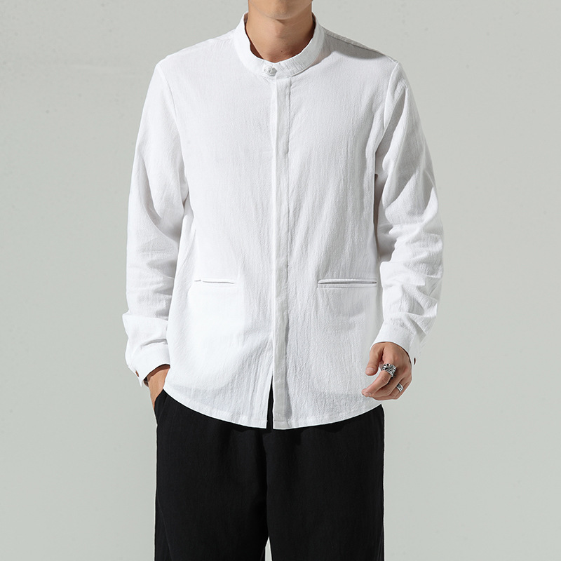 Title 7, Solid Color Button Cardigan Shirt