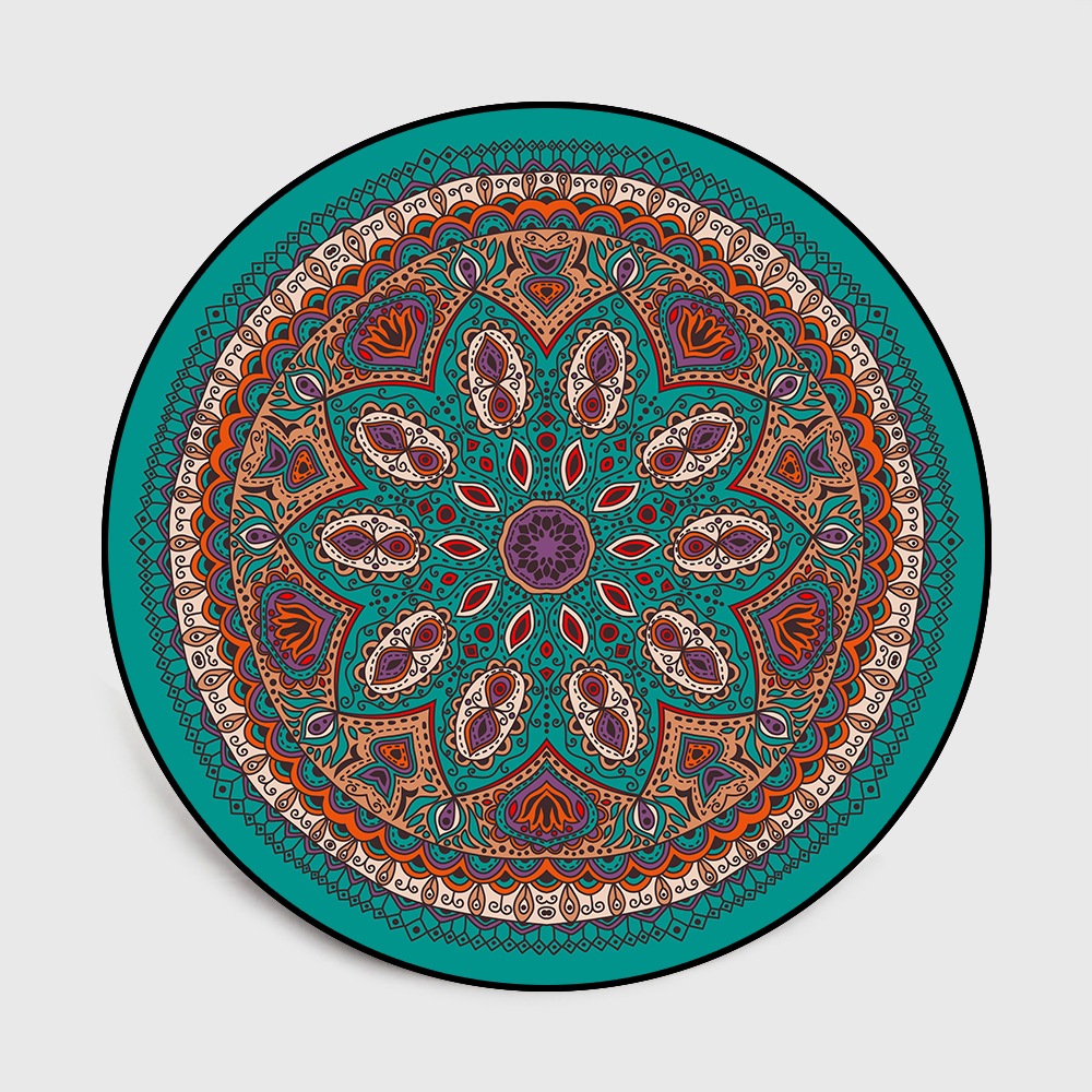 Title 1, Bohemian Retro Mandala Blumen Teppich für Wohnz...