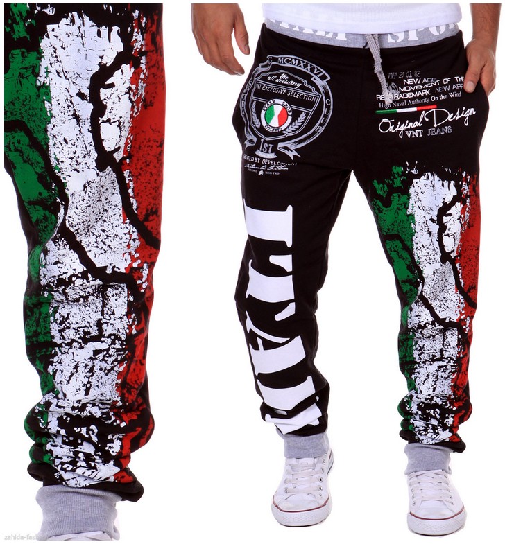 Men'S Casual Sports Pants Italian Flag Print Men'S Casual Sports Pants