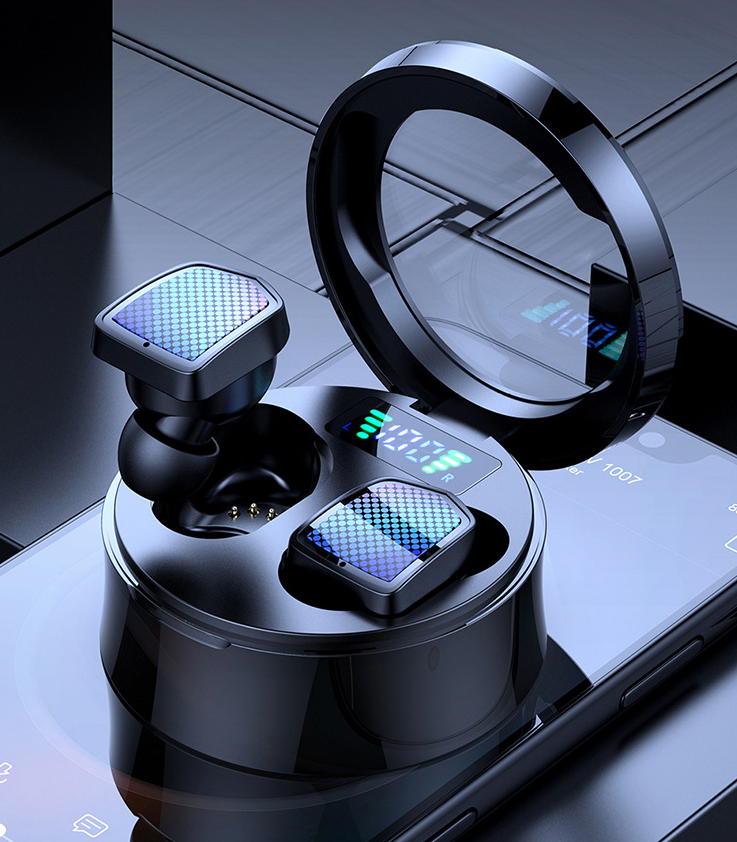 Auriculares deportivos Bluetooth 5.0 TWS con estuche de carga