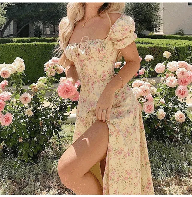 Temperament High fork Long Skirt Women Dress Pink - Shop at LoveMi