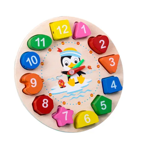 Wooden Toys Rattles Educational Toy Rainbow Blocks Montessori Baby