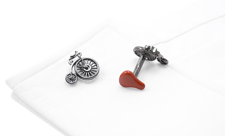 Retro Bicycle Copper Cufflinks, picture 2 of 4