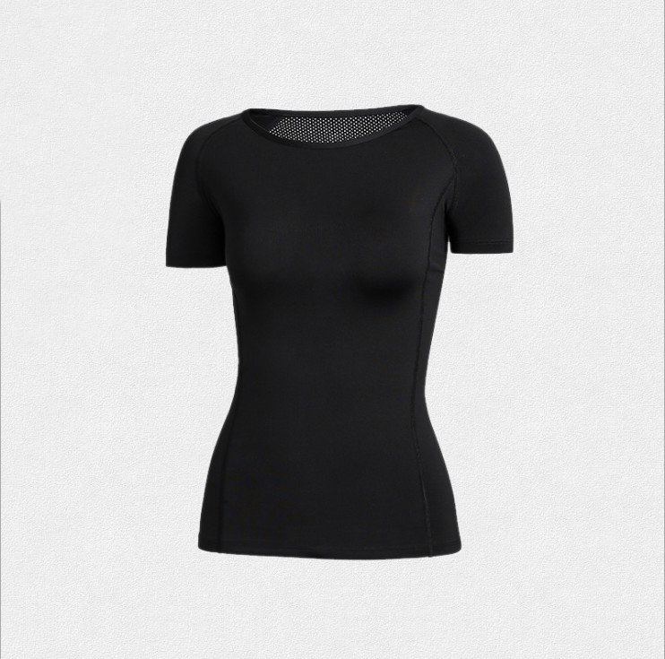 Sports Short sleeved Women's Mesh Breathable Yoga Clothes, Quick drying, Slimming Sports Black - Shop at LoveMi