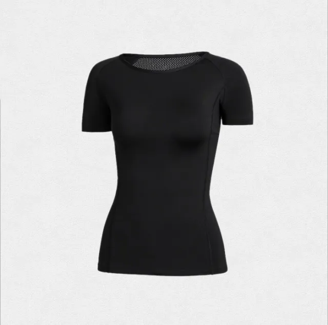 Sports Short sleeved Women's Mesh Breathable Yoga Clothes, Quick drying, Slimming Sports Black - Shop at LoveMi
