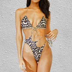 Ladies One Piece Leopard Print Sexy High Waist Swimsuit Women'S Swimsuit - 3 Color - View 1